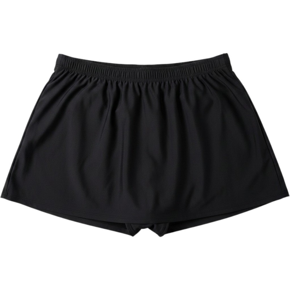 Yonique Swim Skirt Womens 24W Black Built-in Brief Plus Size Bottom